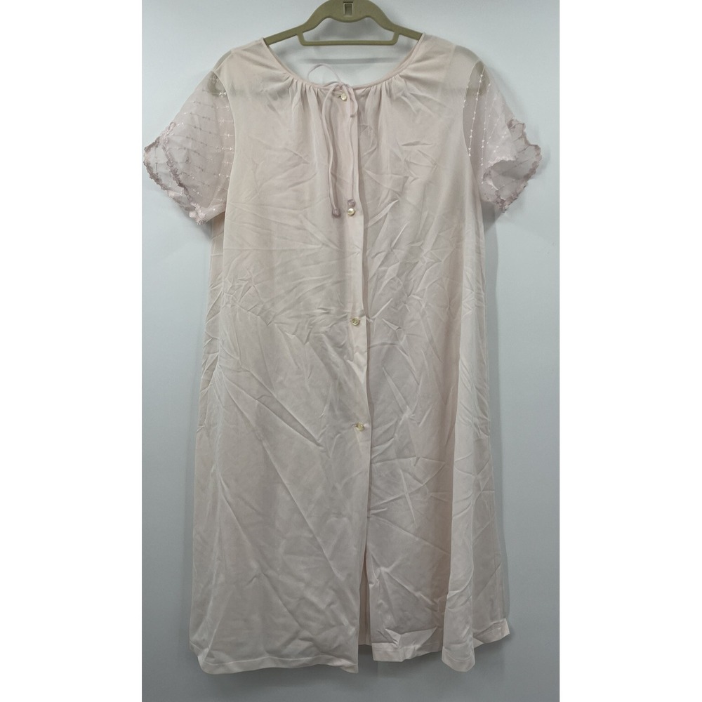 Vintage Peignoir Set By Lorraine Size Medium Nightgown & Robe Silky Nylon Flawed